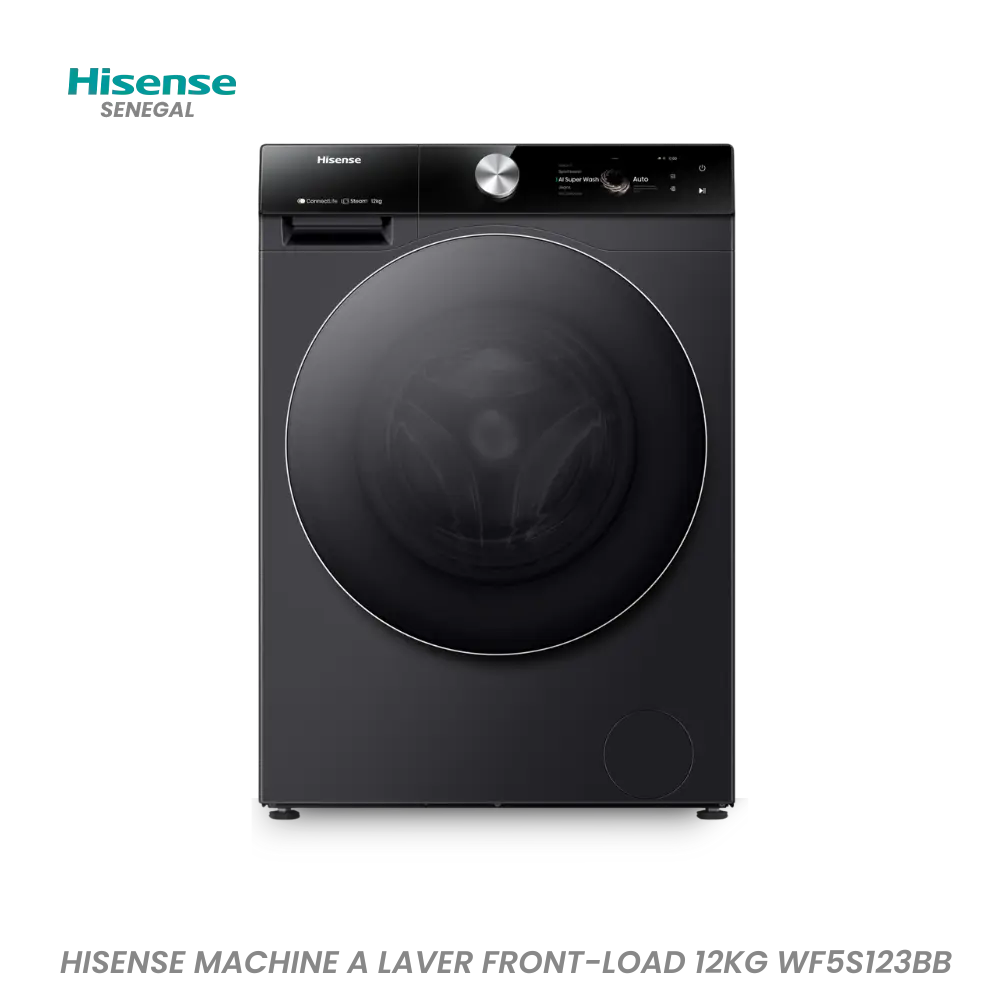 HISENSE MACHINE A LAVER FRONT-LOAD 12KG WF5S123BB INVERTER Hometech SA