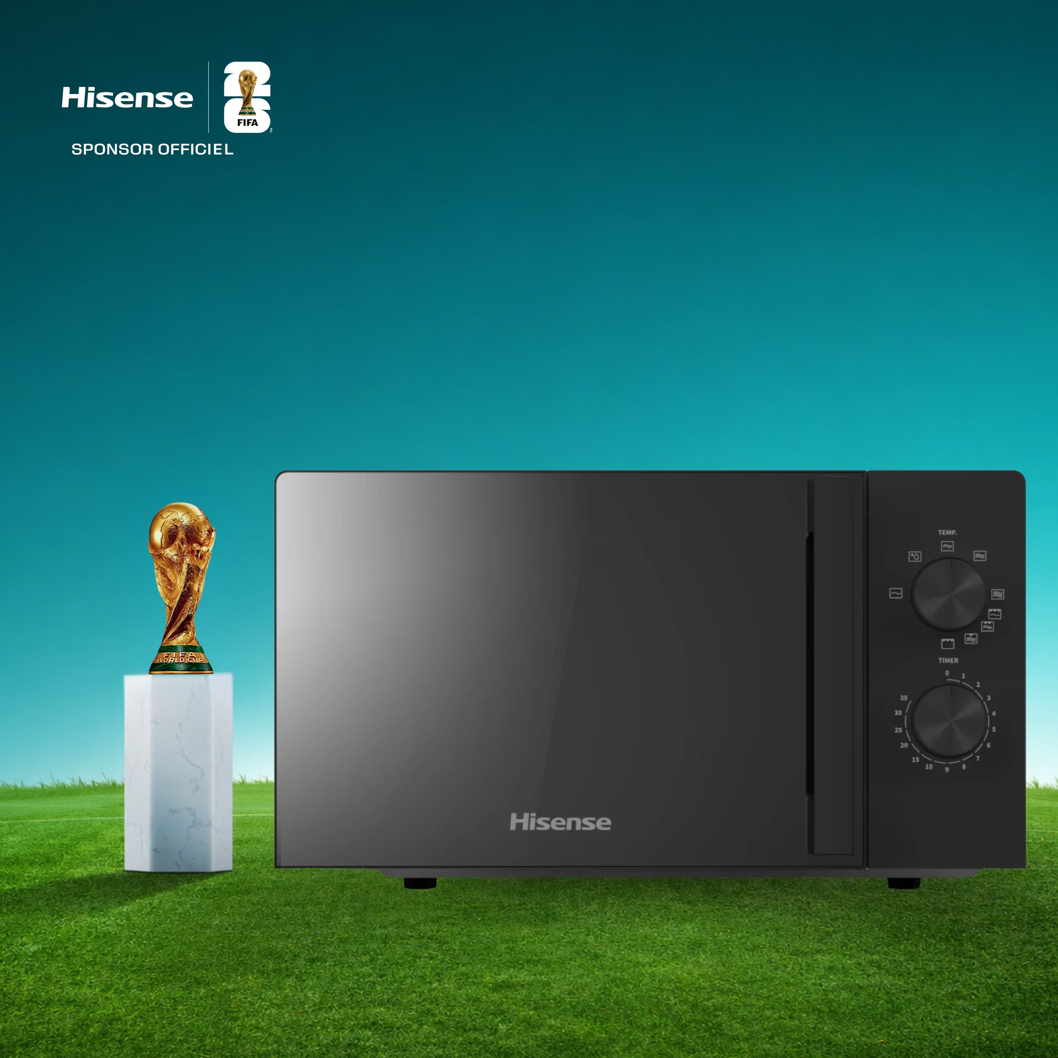 Hisense Micro-ondes 20L avec Grill - H20MOBP1HG