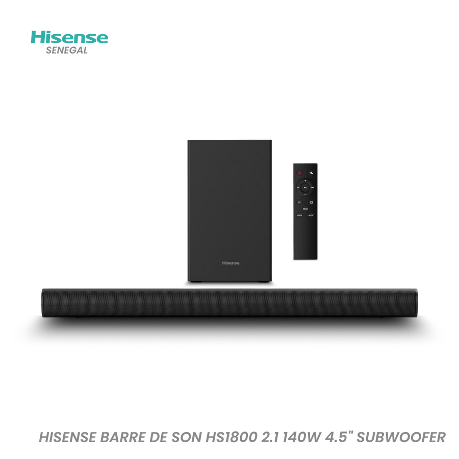 Hisense Barre De Son HS1800 2.1 140W 4.5" Subwoofer