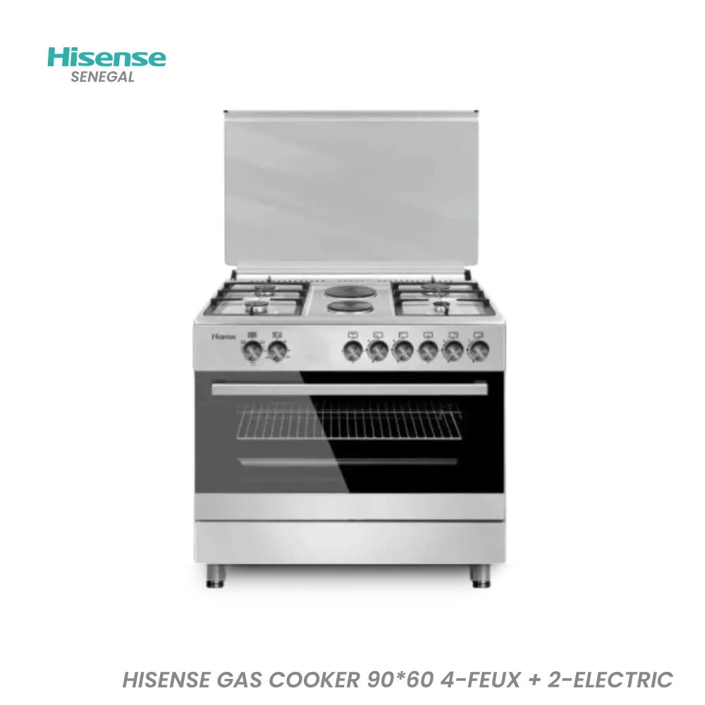 HISENSE GAS COOKER 90*60 4-FEUX + 2-ELECTRIC Hometech SA
