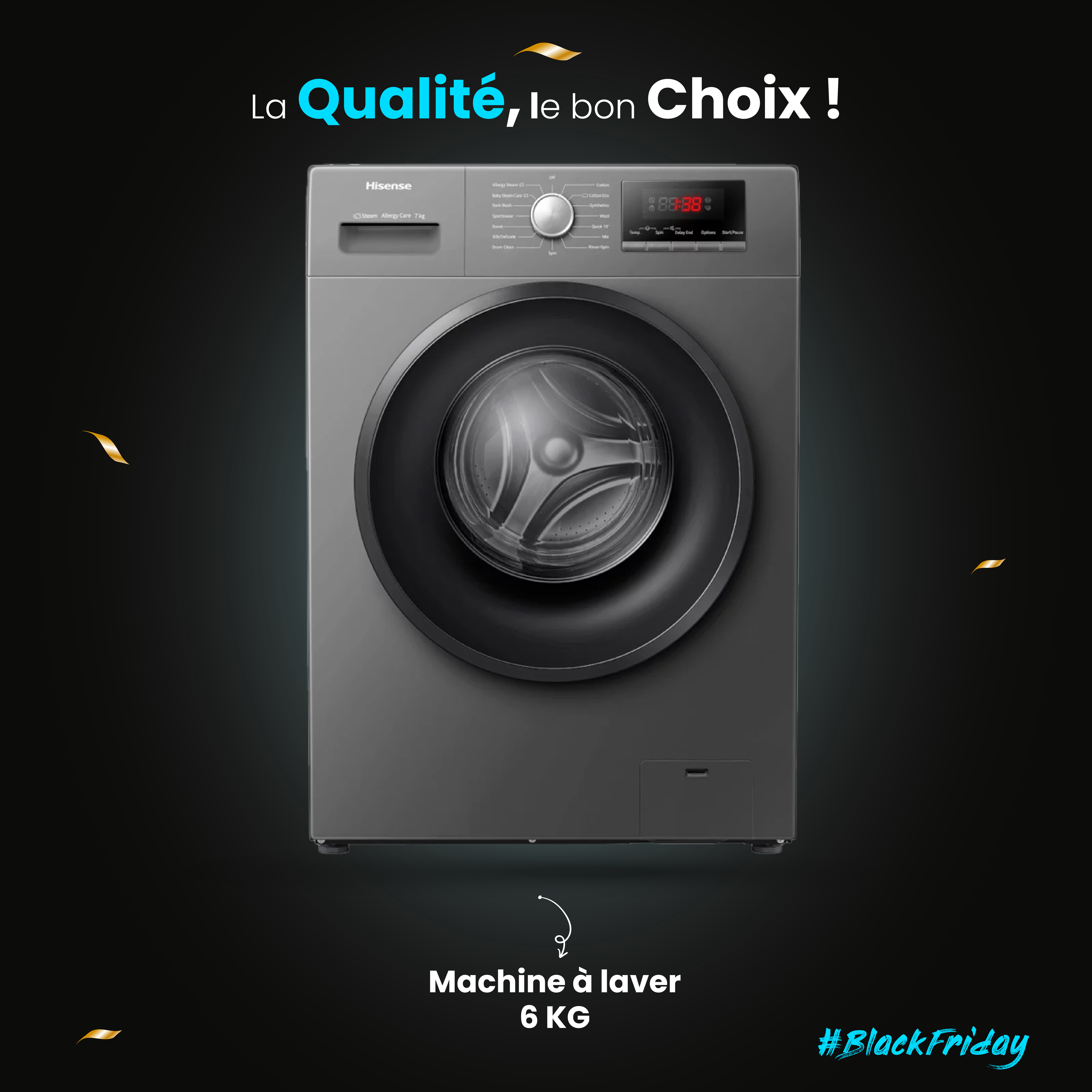 HISENSE WASHING MACHINE FRONT-LOAD 6 KGS WFVB6010MT