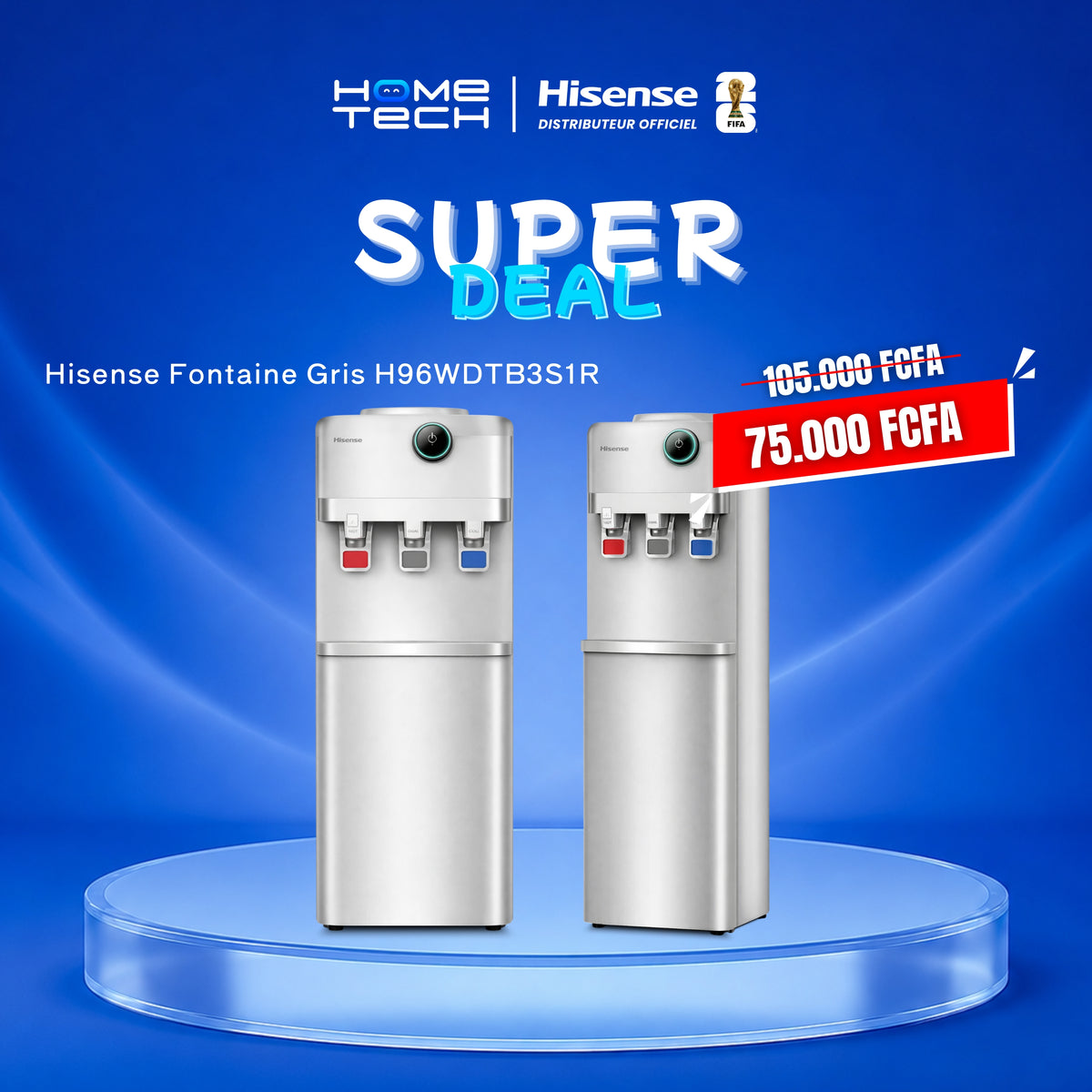 Hisense Fontaine Gris H96WDTS3S2R Avec Frigo
