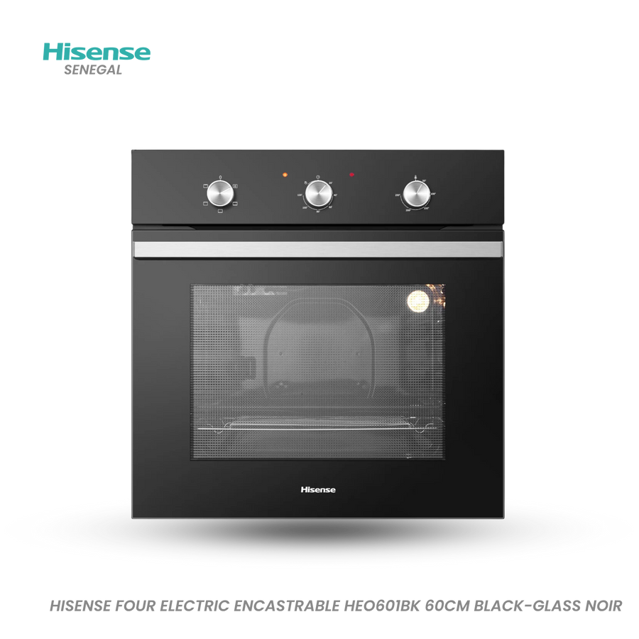Hisense Four Electric Encastrable HEO601BK 60CM Black Glass Noir