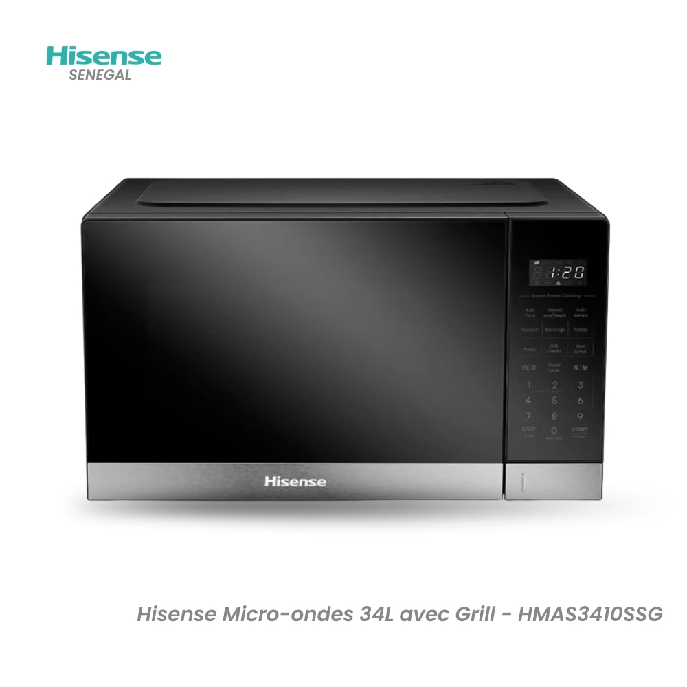 Hisense Micro-ondes 34L avec Grill - HMAS3410SSG