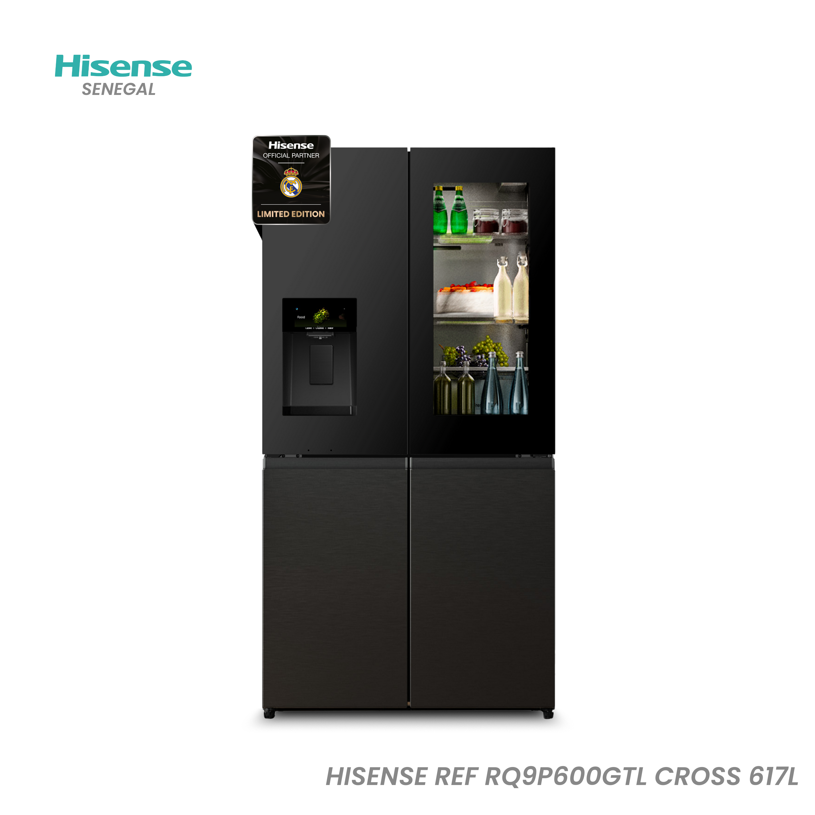 Réfrigérateur Américain Multi-Portes Hisense 617L Connecté - RQ9P600GTL