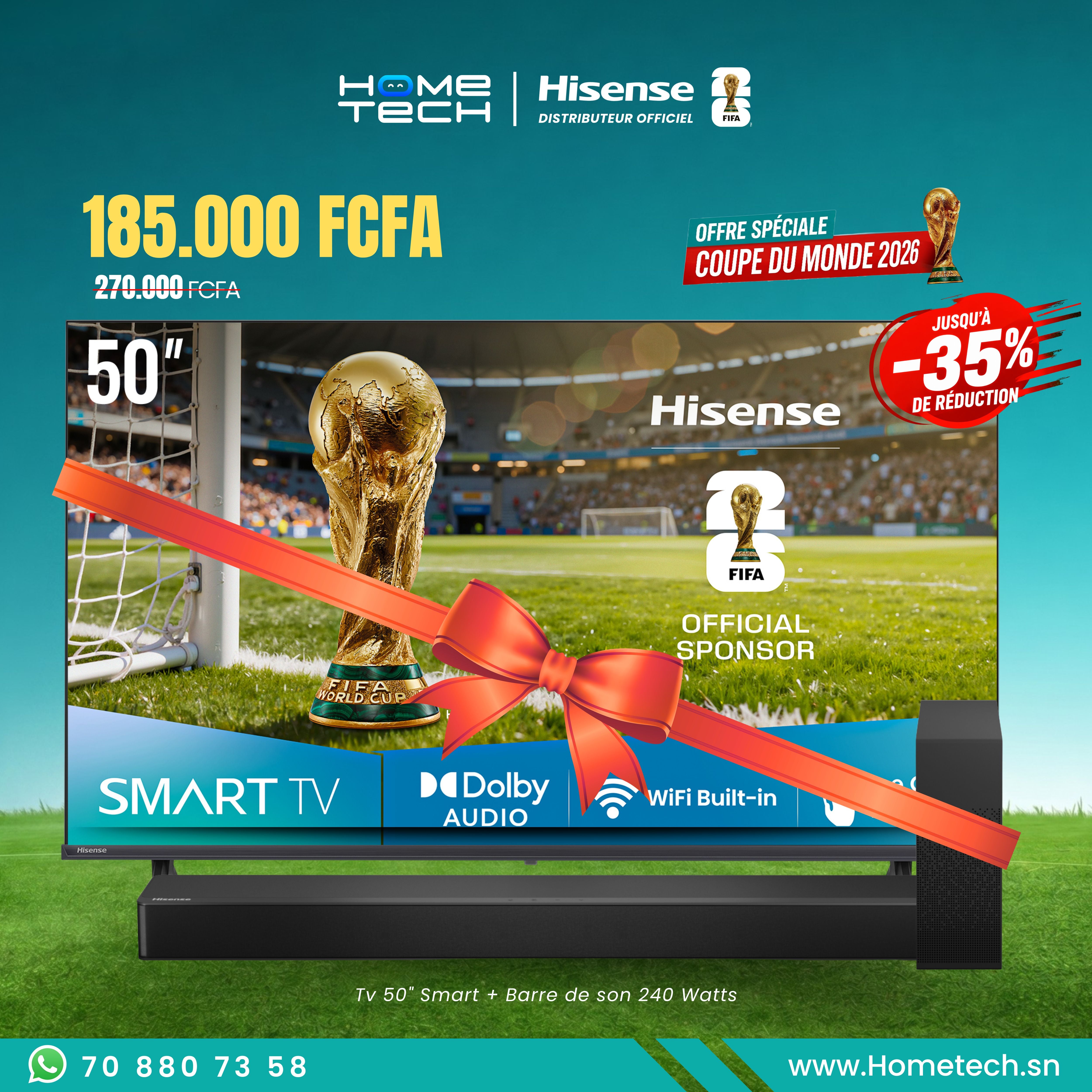 Tv 50 Smart et Barre de Son 240 Watts