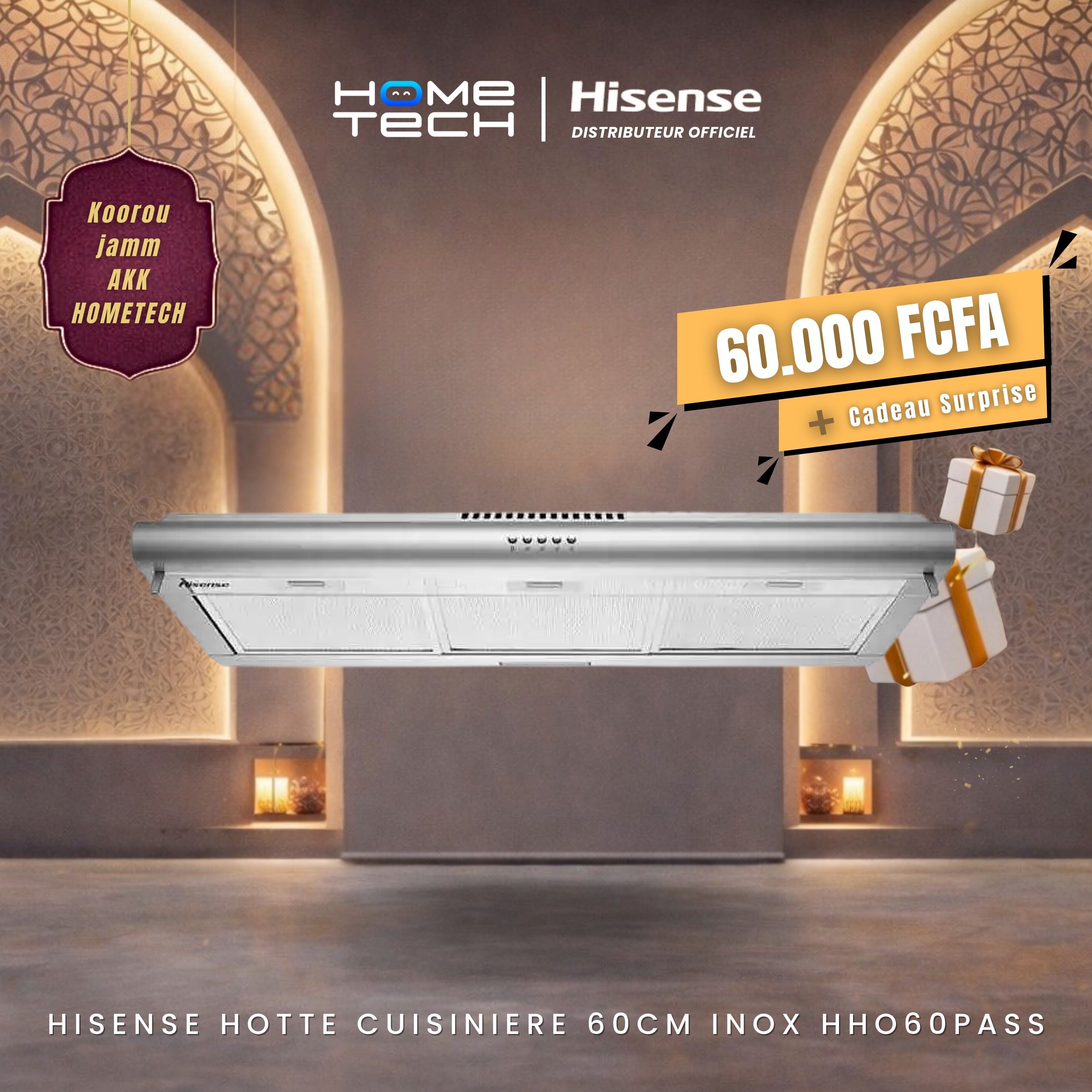 Hisense Hotte Cuisiniere 60CM Inox HHO60PASS