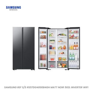 SAMSUNG REF S/S RS57DG4000B4GH MATT NOIR 562L INVERTER WIFI Hometech SA