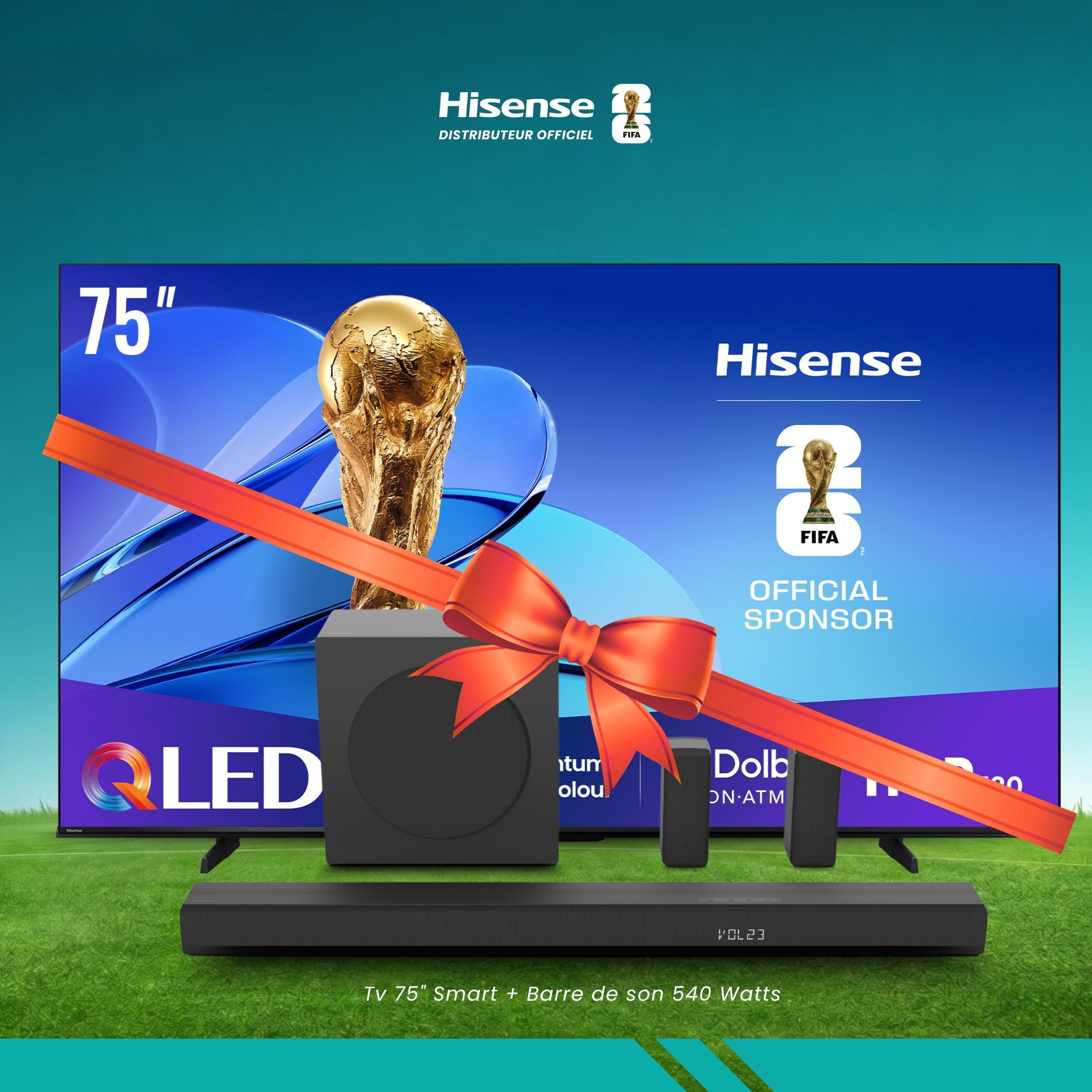 Smart TV QLED 75" 4K + Barre de Son HS5100 540W