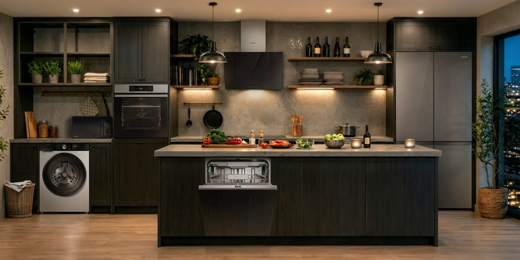Cuisine équipée en électroménager Hisense : réfrigérateur et machine à laver, disponibles à Dakar