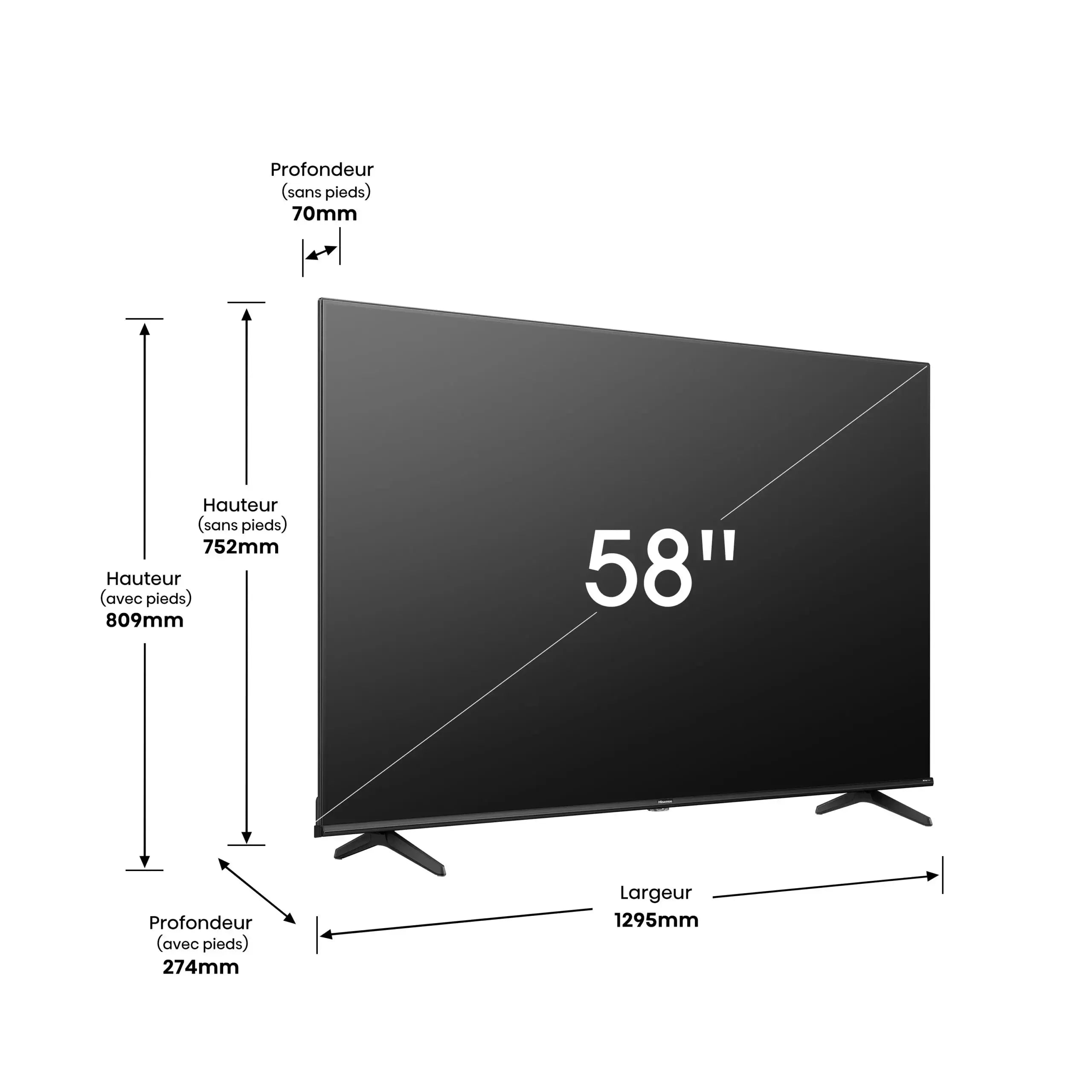 HISENSE TV 58A6K UHD 4K SMART VIDAA Hometech SA