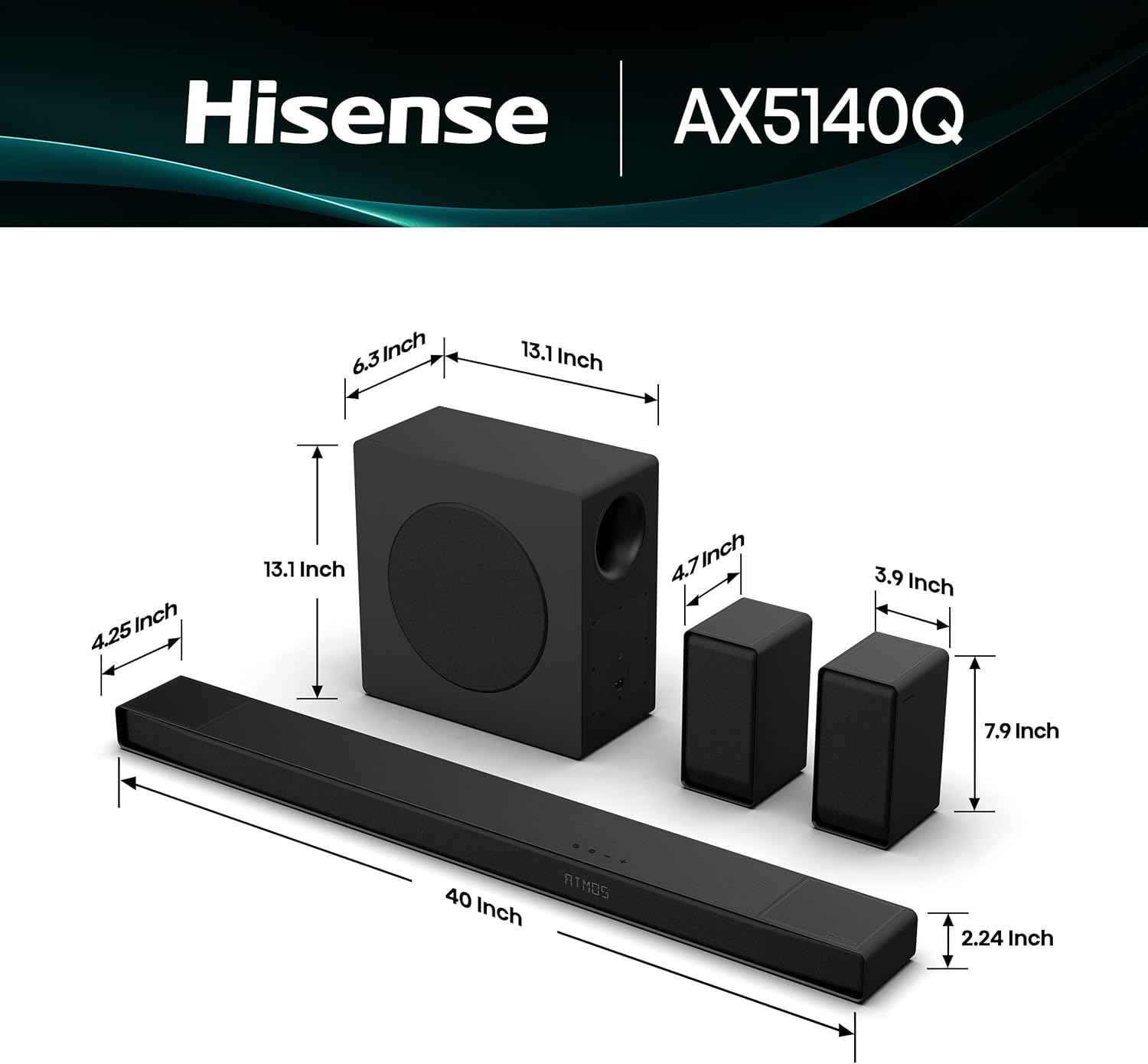 Barre De Son Hisense AX5140Q 5.1.4 600 Watts