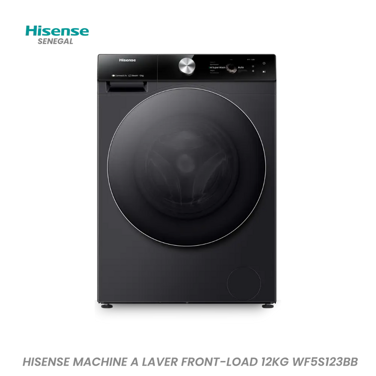 HISENSE MACHINE A LAVER FRONT-LOAD 12KG WF5S123BB INVERTER Hometech SA