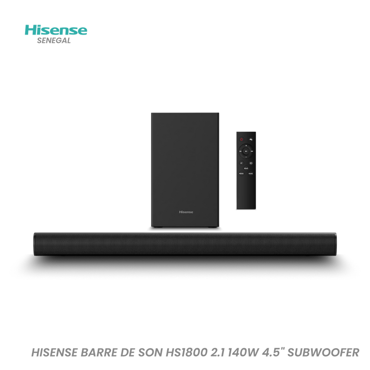 Hisense Barre De Son HS1800 2.1 140W 4.5" Subwoofer