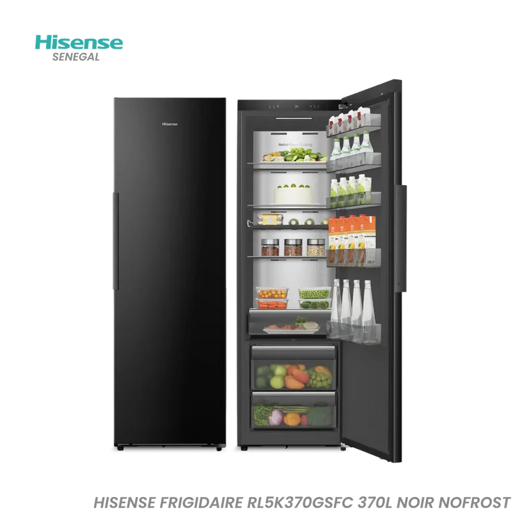 HISENSE FRIGIDAIRE RL5K370GSFC 370L 3TR+4ETAG NOIR NOFROST Hometech SA