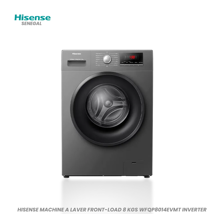 HISENSE MACHINE A LAVER FRONT-LOAD 8 KGS WFQP8014EVMT INVERTER Hometech SA
