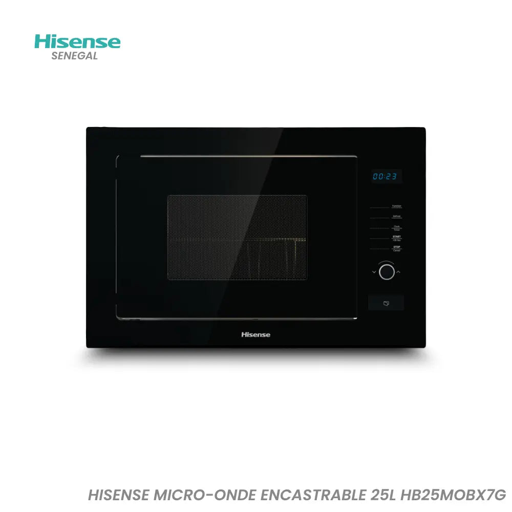 HISENSE MICRO-ONDE ENCASTRABLE 25L GRILL-ECRAN-NOIR HB25MOBX7G Hometech SA