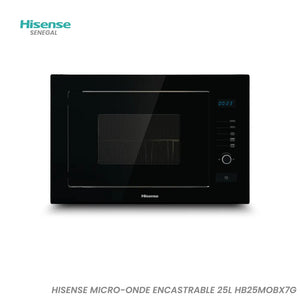HISENSE MICRO-ONDE ENCASTRABLE 25L GRILL-ECRAN-NOIR HB25MOBX7G Hometech SA