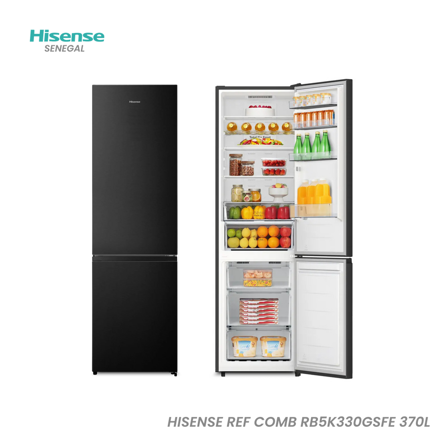 Hisense Ref Comb RB5K330GSFE 370L NOFROST Inverter Kitchen-Fit Noir