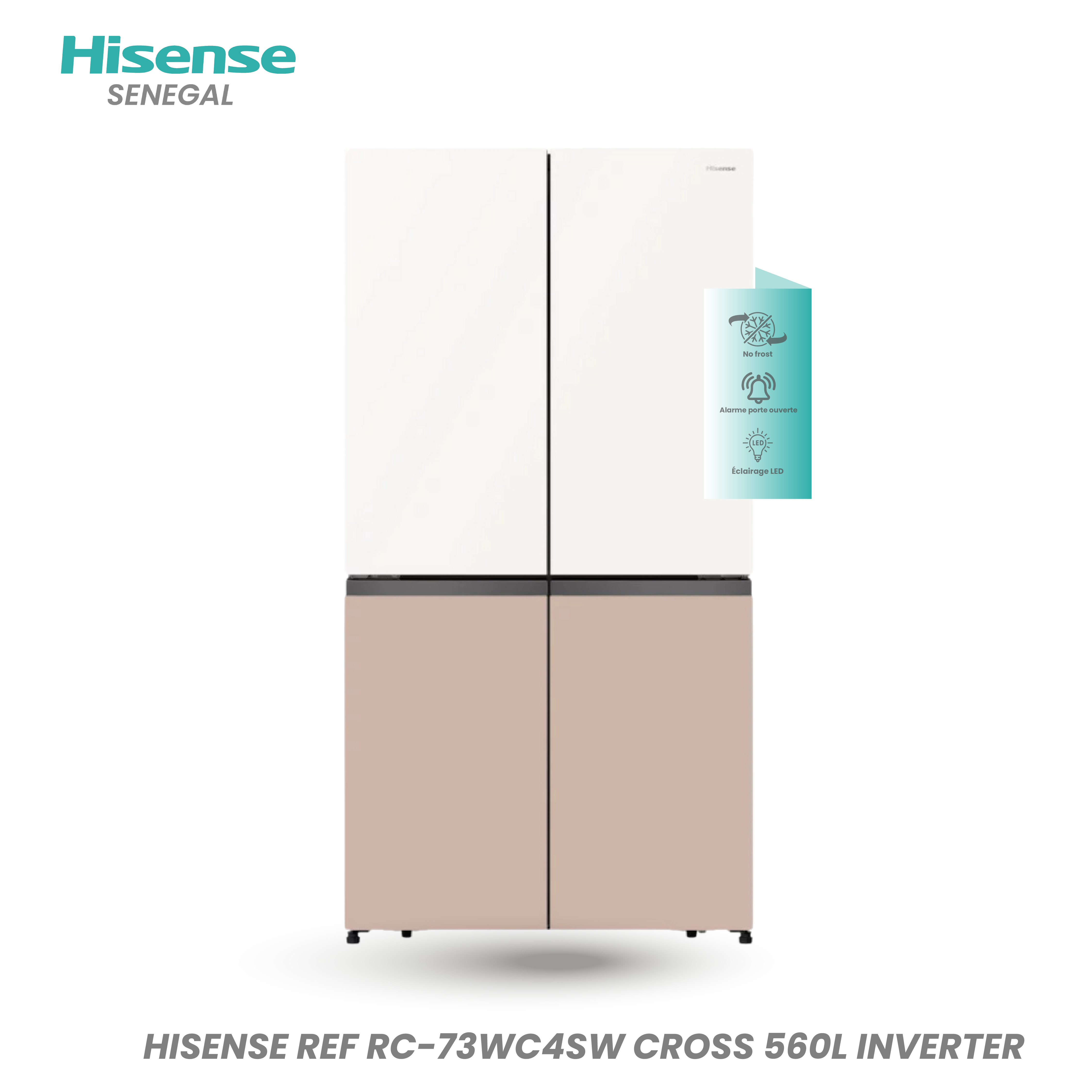 HISENSE REF RC-73WC4SW CROSS 560L COLOURED GLASS INVERTER