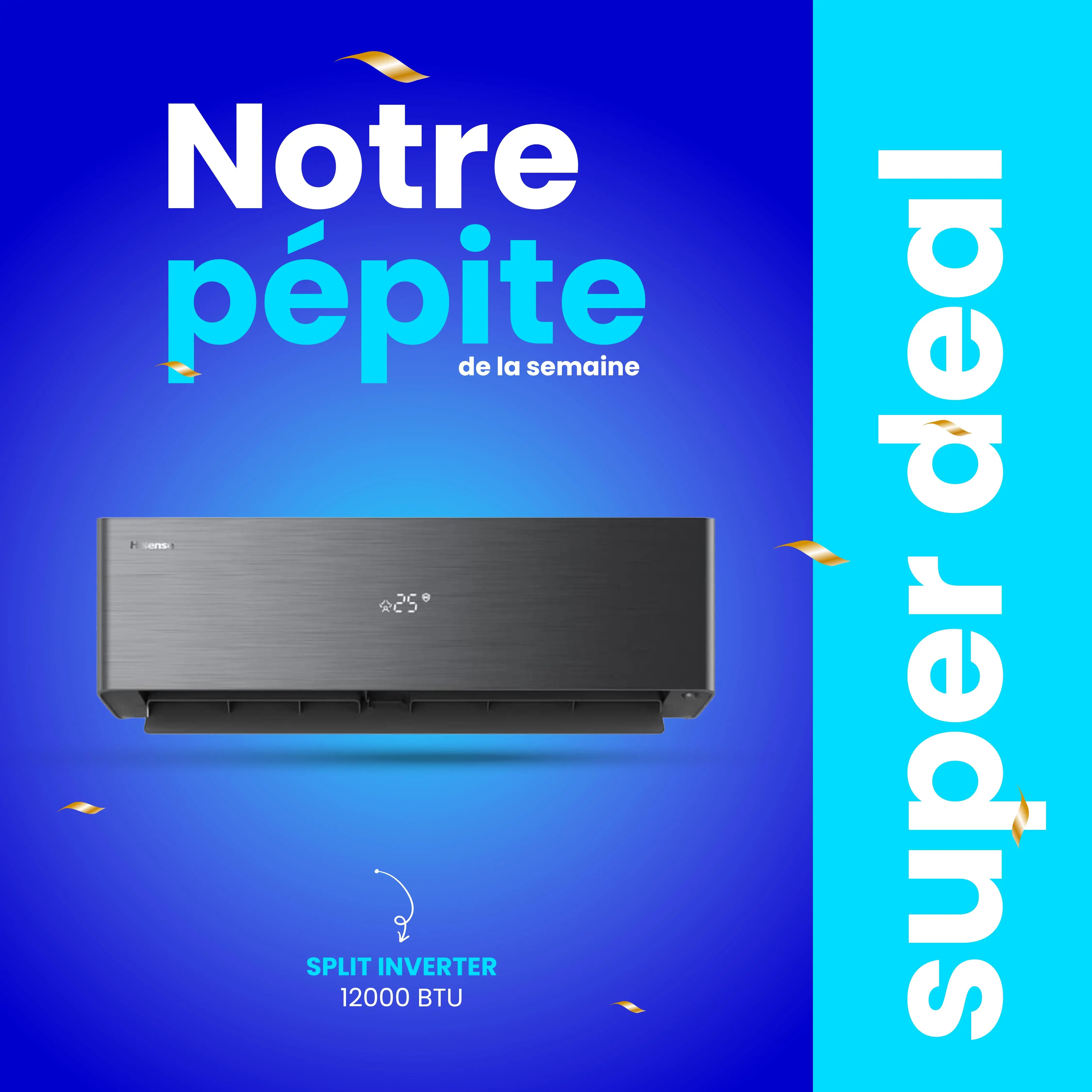 HISENSE SPLIT INVERTER AS-12TW4SGVQE R410A NOIR WIFI Hometech SA