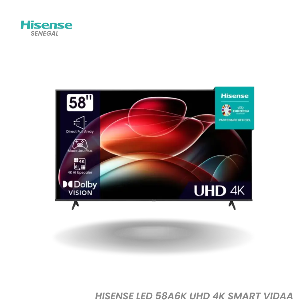 HISENSE TV 58A6K UHD 4K SMART VIDAA Hometech SA