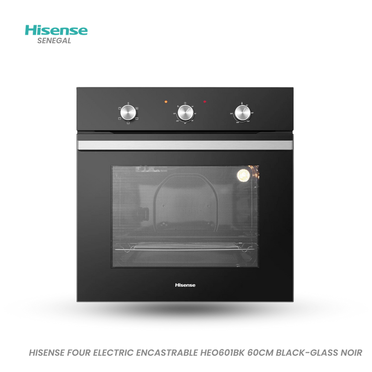 Hisense Four Electric Encastrable HEO601BK 60CM Black Glass Noir