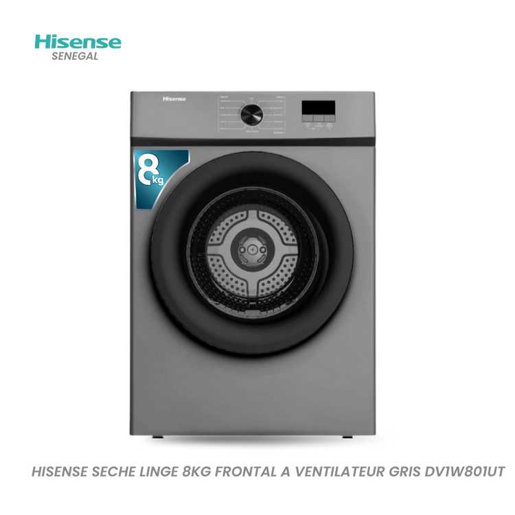 Hisense Seche Linge 8kg Frontal A Ventilateur Gris DV1W801UT