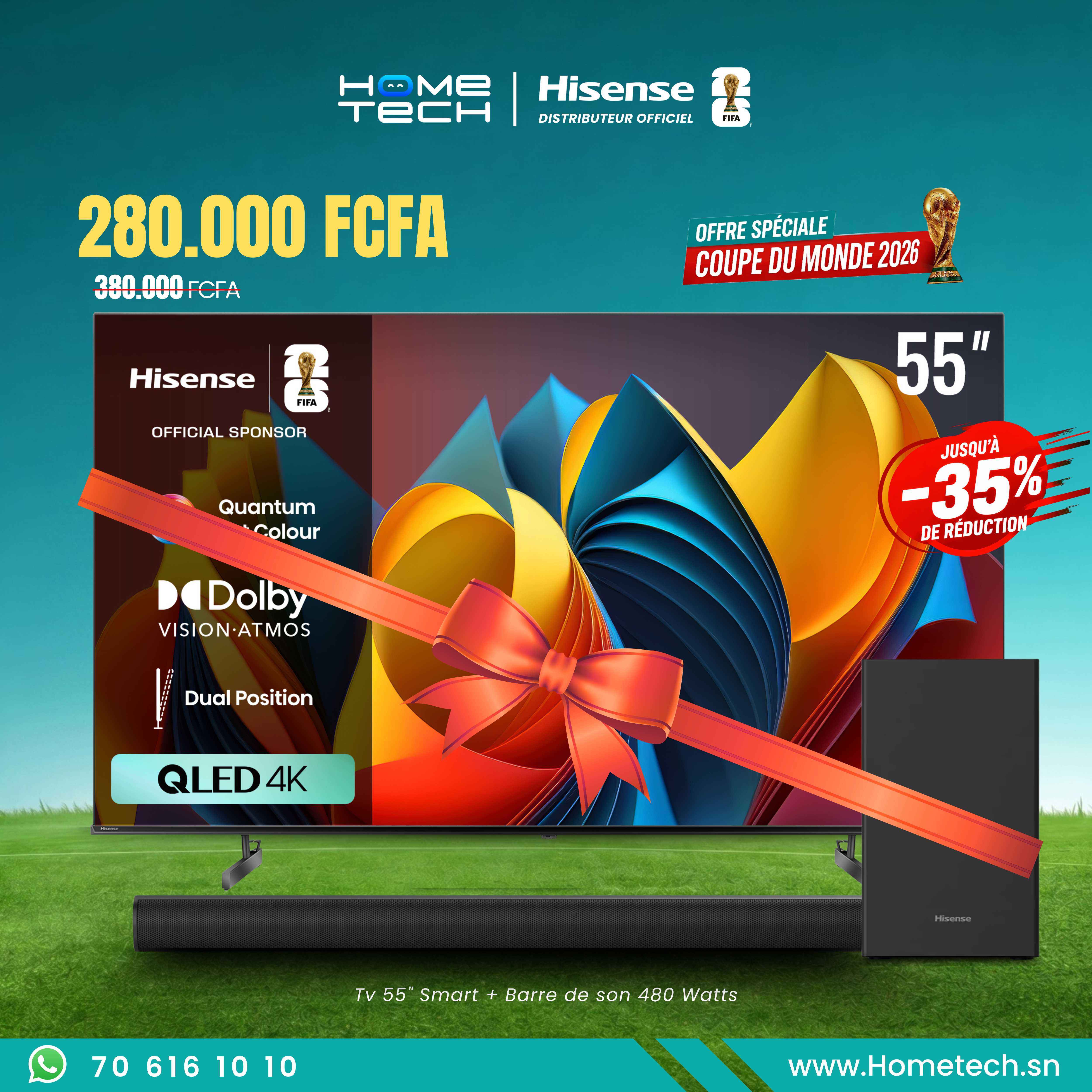 Tv 55 Qled et Barre De Son 480 Watts