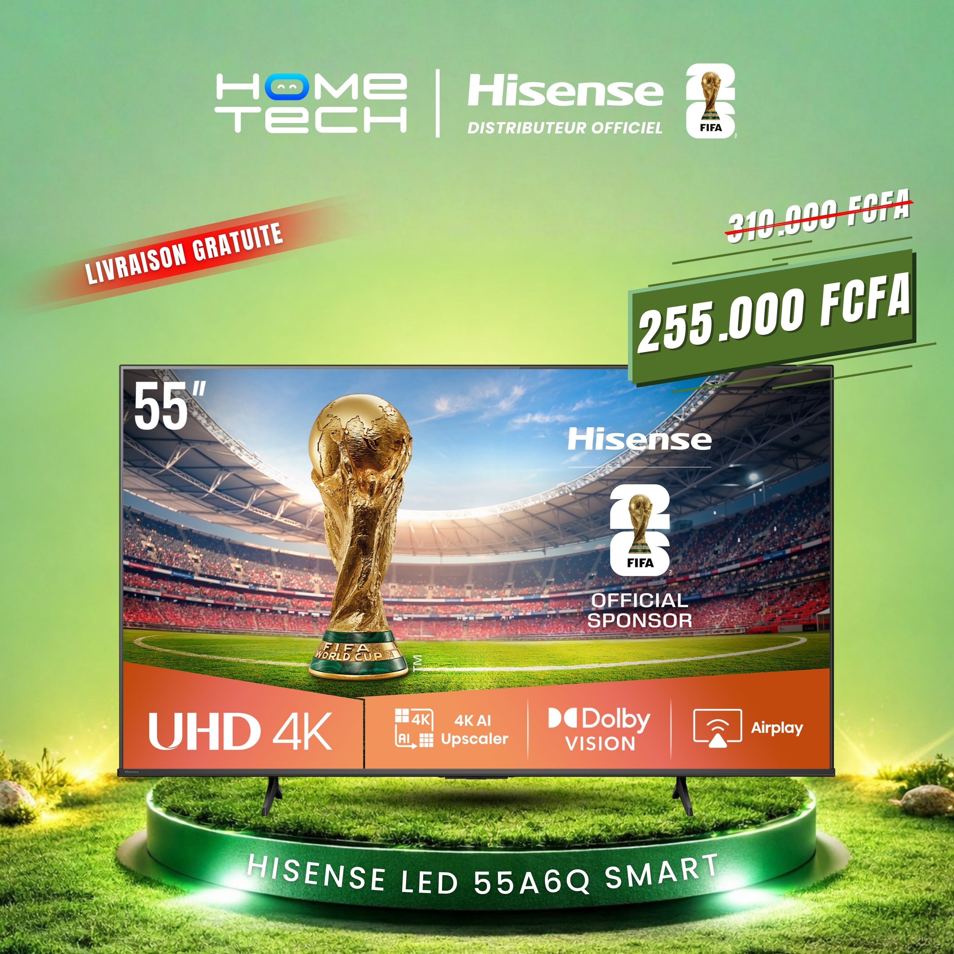 HISENSE TV 55A6N UHD 4K SMART VIDEO