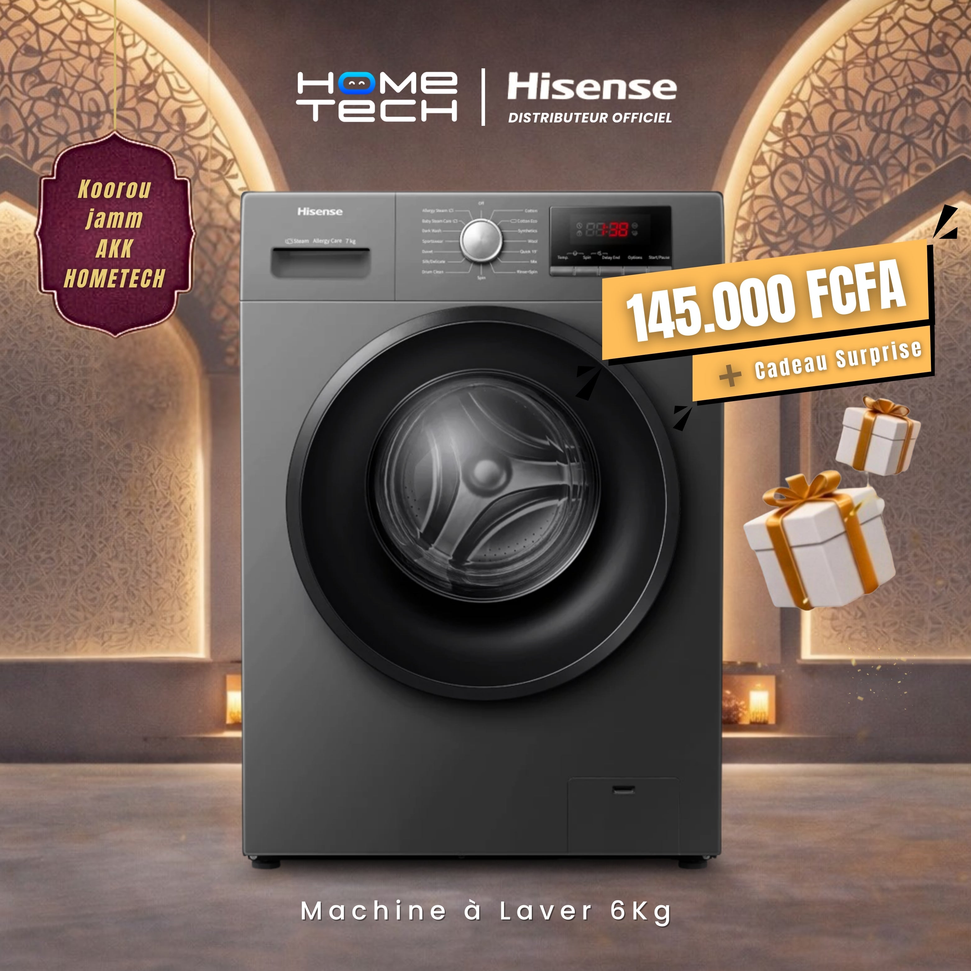 Hisense Machine à Laver Front-Load 6KG