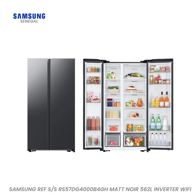 SAMSUNG REF S/S RS57DG4000B4GH MATT NOIR 562L INVERTER WIFI Hometech SA