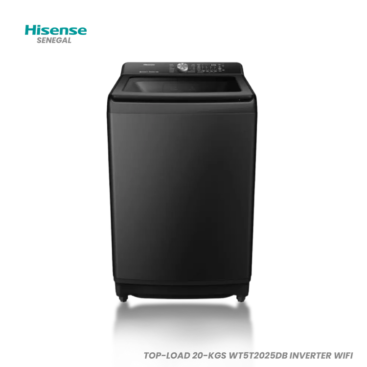 HISENSE MACHINE A LAVER TOP-LOAD 20-KGS WT5T2025DB INVERTER WIFI Hometech SA