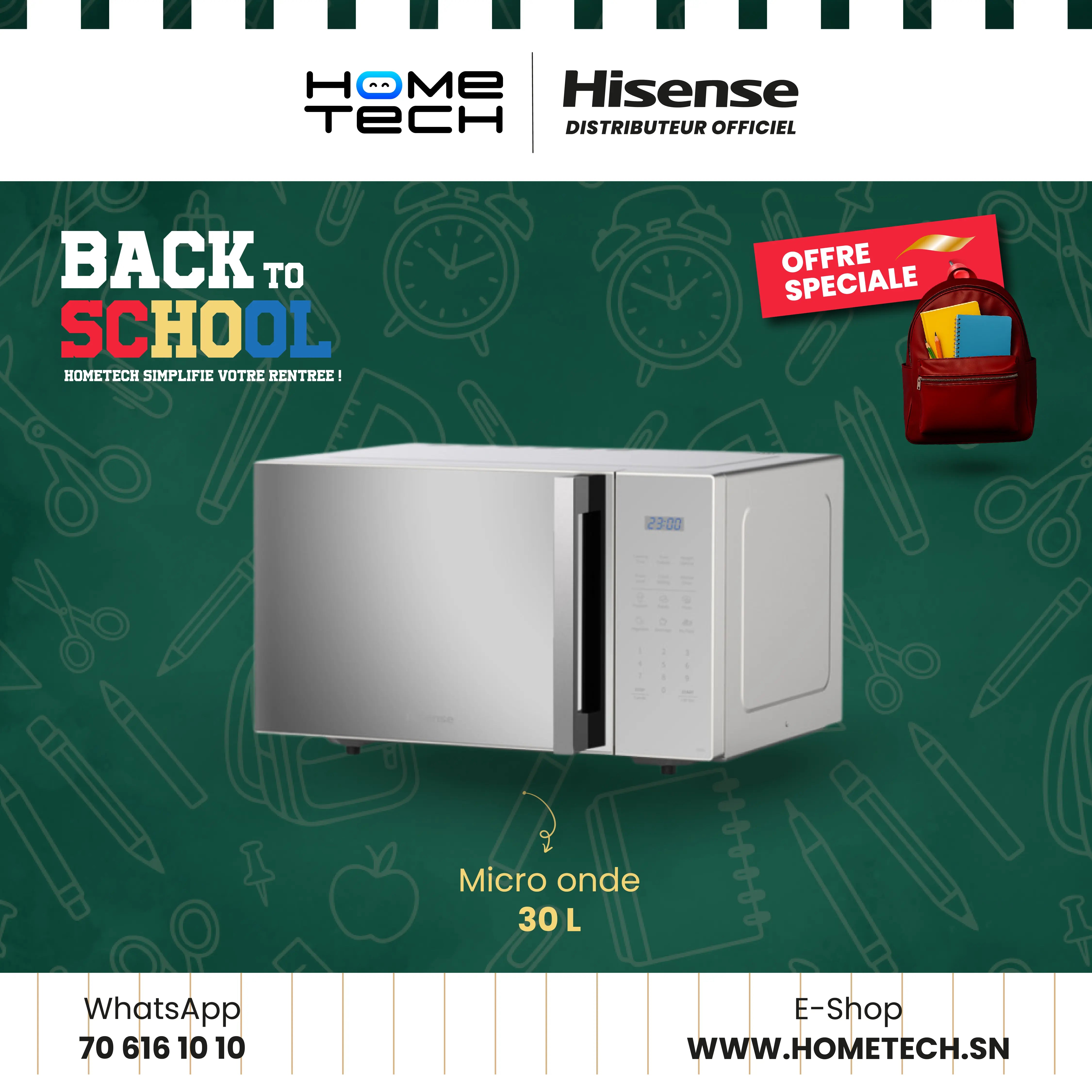 HISENSE MICRO-ONDE 30L H30MOMS9H Hometech SA