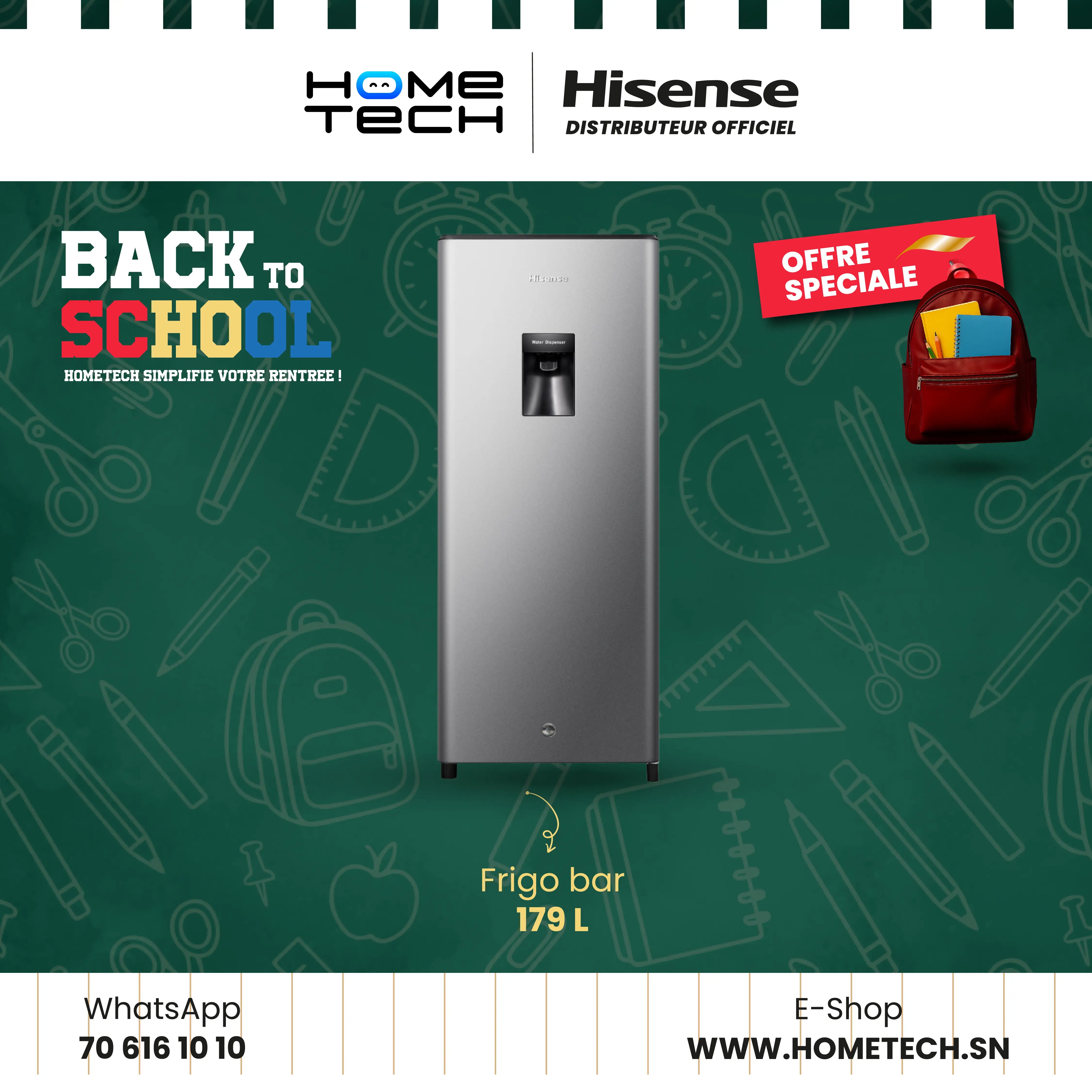 HISENSE FRIGO BAR RS-23DR4SB 179L FT Hometech SA