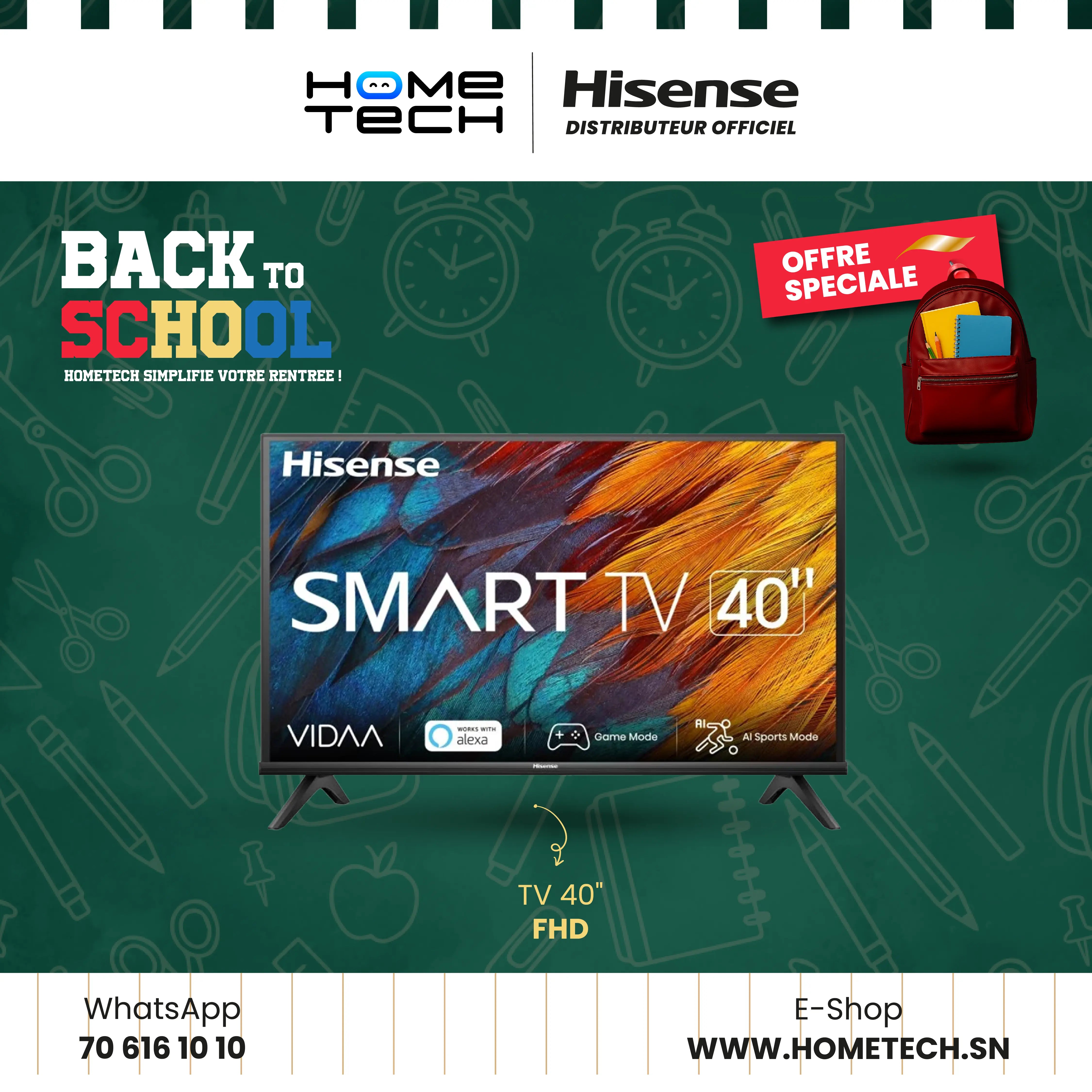 HISENSE TV 40A4K SMART VIDAA Hometech SA